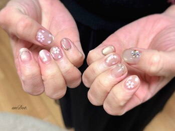 桜ネイル×みるくまぐ