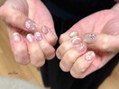 桜ネイル×みるくまぐ