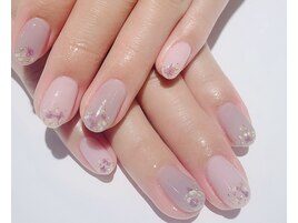 フェミニン押し花ネイル
