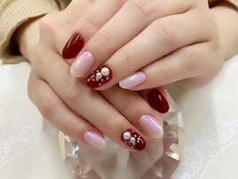 Xmasネイル★雪だるま2本アート