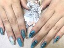青ネイル　ライブネイル　