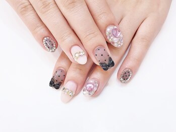 ネイルコレクション ピンク(Nail Collection Pink)/ジェル付放★３Ｄリボン