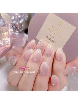 ピンクハルナネイル(pink haruna nail)/白ネイル