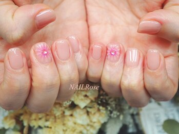 ネイルローズ(NAIL Rose)/3Dクリアフラワー