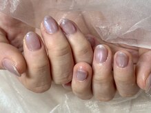 マグネット　パープル　夏ネイル