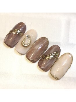 ライト ネイルズ ニシノミヤ(light nails NISHINOMIYA)/ブラウンニュアンスネイル☆