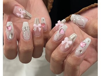 アイネイルズ 四条河原町店(I-nails)/ミラー×ピンク