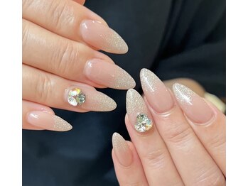 ネイルアンドアイラッシュスタジオ シュシュ(chouchou)/ワンカラー×フラッシュ Vカット