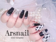 アルスネイル(Ars nail)/黒チェックネイル