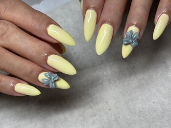 ワンカラー×リボン