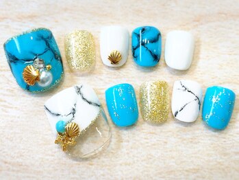 ルアナ 川越店(Luana)/大理石風フットネイル☆