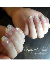 フラワーフレンチネイル