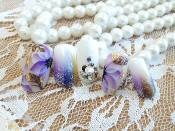 ネイルサロン エクール(Axceorr)/秋色 お花ネイル