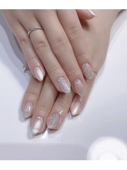 クリスタルネイルサロン(Crystal Nail)/ホワイトツイードネイル