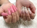 長さだし/ピンク/フレンチ