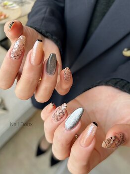 大人チェックネイル