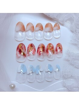 ラ クー 横浜店(LA KUU)の写真/シンプルなのに目を引くデザインが自慢♪OPEN価格！【ニュアンス塗りかけネイル¥3980】