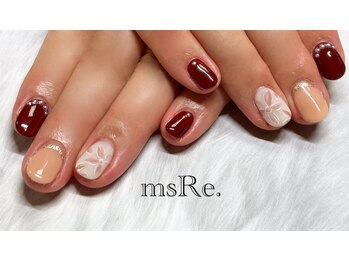 マットフラワーネイル