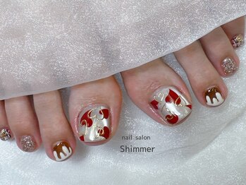 シマー(Shimmer)/バレンタインフットネイル