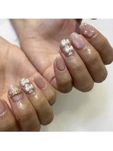 ララアンジュ(LaLa-Ange)/レースリボンネイル