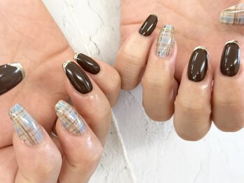 ディーネイル 池袋(D-nail)/【森】持ち込み チェックネイル