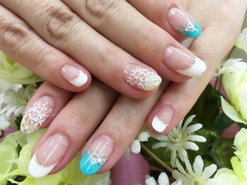 プルミエ ネイル(Premier Nail)/レース柄☆フレンチネイル