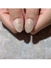 アティックネイルアトリエ(attic nail atelier)/手描きミラーネイル★