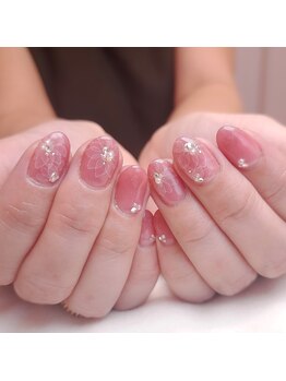 ピオニーネイル(peony nail)/シフォンフラワー&マオジェル