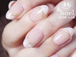大理石マーブル フレンチネイル
