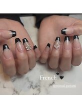 モナールアンド(MONNAL&)/黒フレンチネイル