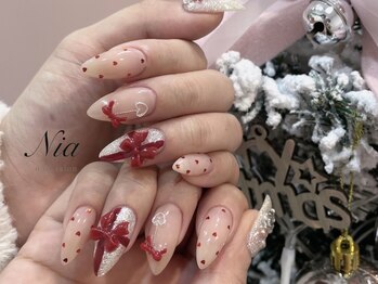 ニア ネイルサロン 大阪駅前第2ビル(Nia)/ガーリークリスマスネイル