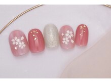 プリッシュ 上野店(prish)/6000円　桜ネイル　タイダイ