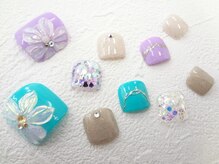 ネイルサロン クイール 小山店(NAIL SALON QUILL)/オーロラフワラーアート