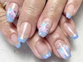 お花×フレンチネイル！