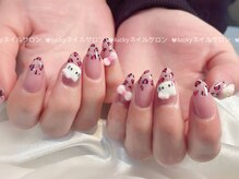 ラッキー 渋谷店(Lucky)/可愛系豹柄デザインネイル
