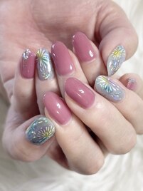 花火ネイル