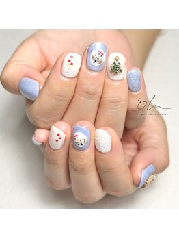 持ち込みネイル/雪だるまネイル