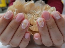 ネイルサロンミキ 横浜(MIKI)/手描き3Dアート花4本上品パール