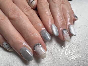 ネイルセッション(nail session)/チェーン×ホイルアート