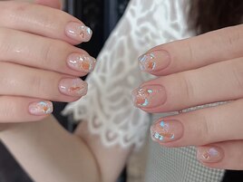 氷ネイル　ワンホンネイル