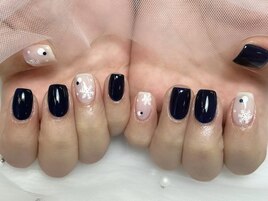 -- 雪の結晶ネイル --