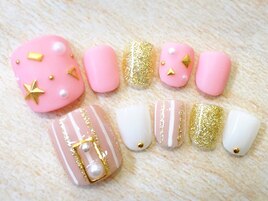 ピンク系フットネイル☆