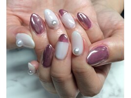 キラキラーミラーデザインネイル