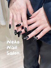 ネコ(Neko)/個性派　黒ネイル　クリスマス