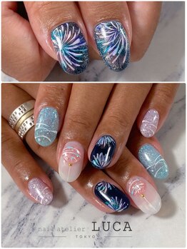 ネイルアトリエルカ(nail atelier LUCA)/W-287　ヨーヨー×花火ネイル