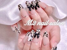 エムズ ネイルサロン(M2)/フレンチヒョウ柄キティネイル