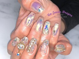 【自爪ネイル】キラキラネイル