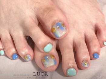 ネイルアトリエルカ(nail atelier LUCA)/W-285 夏色ビジューネイル