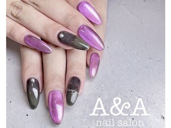 アイラッシュサロン エーアンドエー(eyelash salon A&A)/マグネット×ブラックネイル