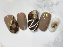 ラリュールネイル(L'Allure nail)/バレンタインチョコネイル￥8200